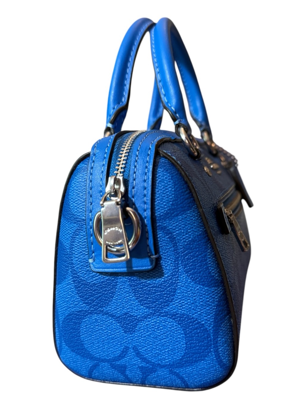 Coach Mini Rowan Crossbody Bag in Bright Blue Signature Canvas (Style C9947) - Picture 5 of 13